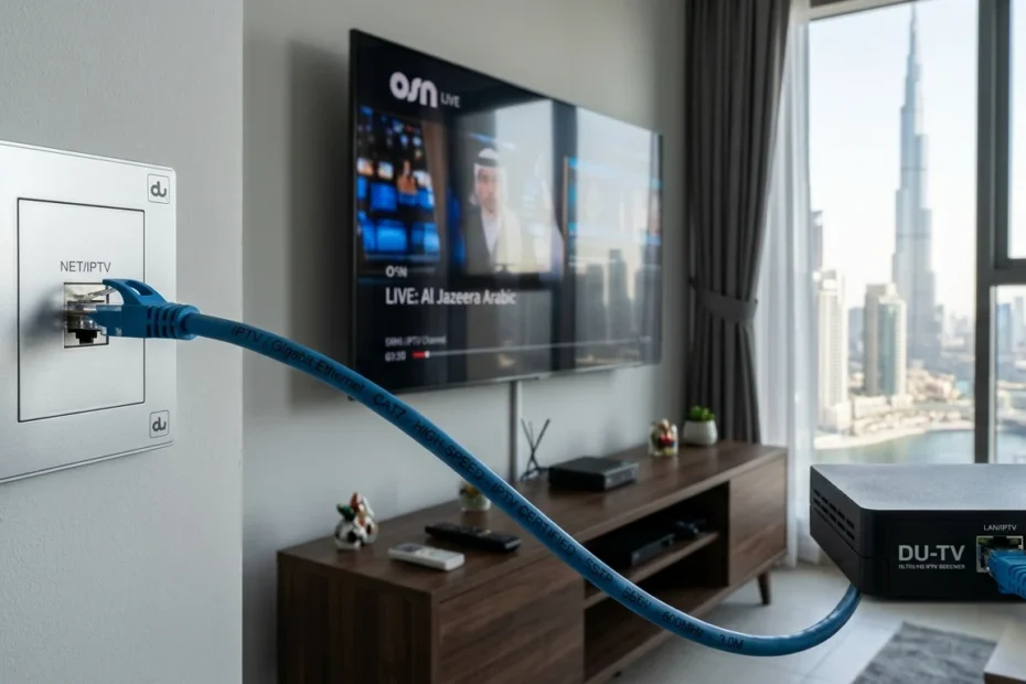 what is IPTV LAN cable Dubai UAE setup guide
