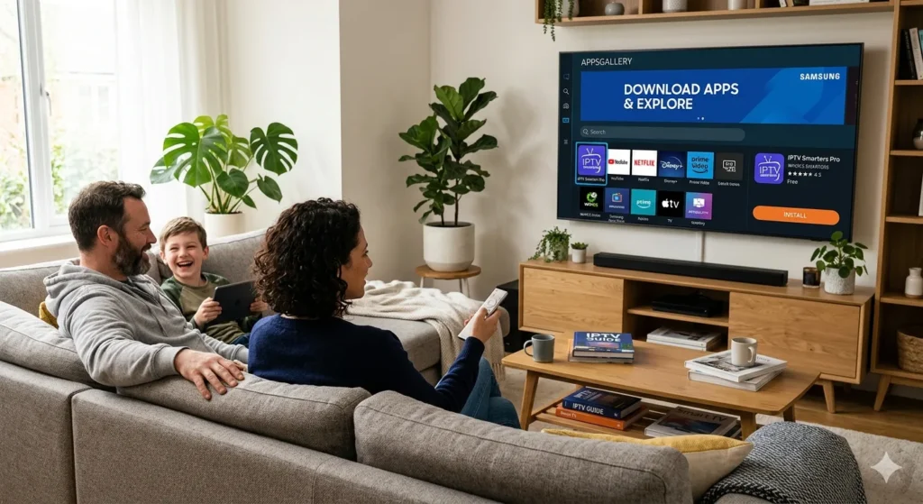 how to download IPTV Smarters Pro on Samsung TV Dubai UAE guide