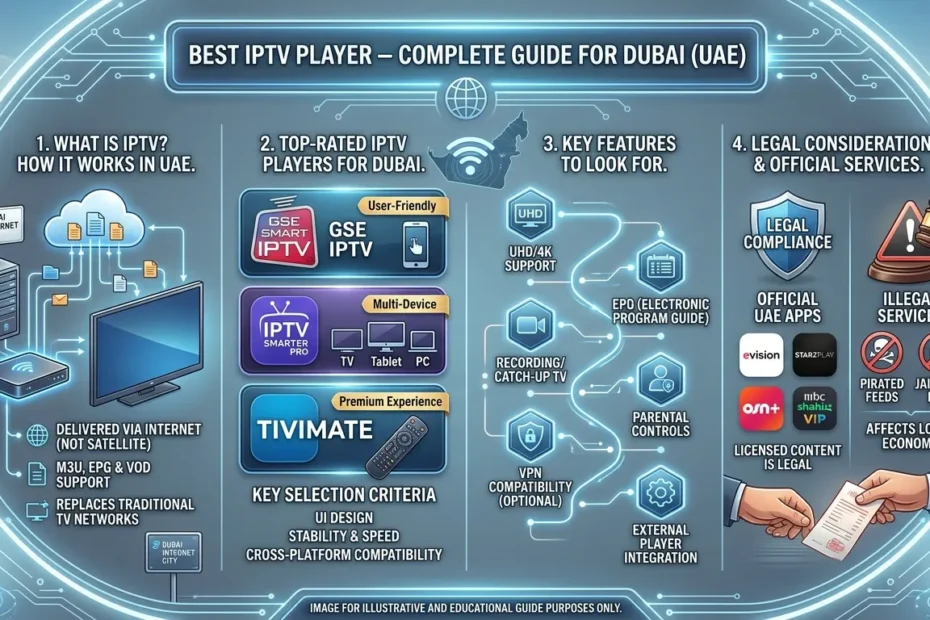 what is the best IPTV player Dubai UAE guide